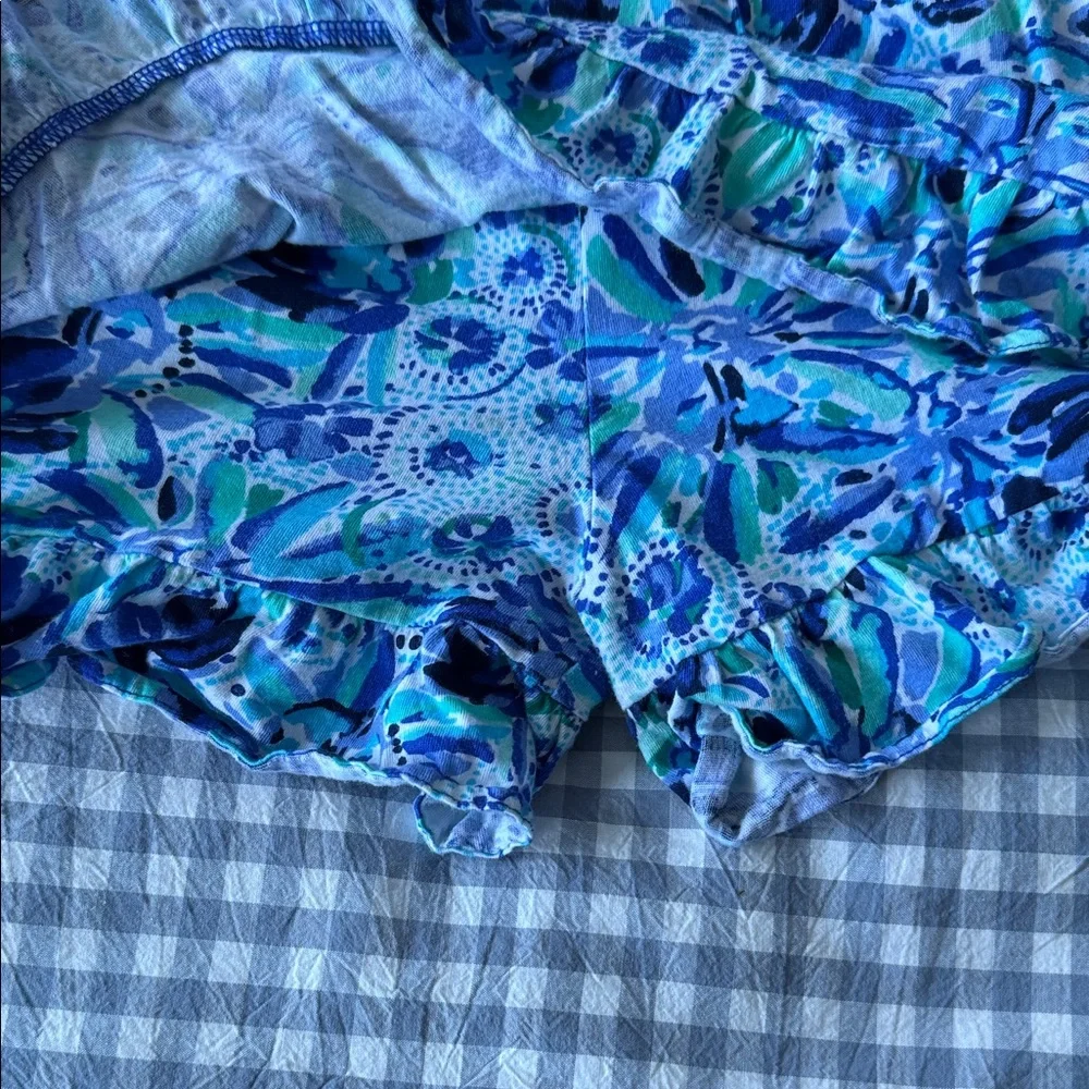Lilly Pulitzer Vibrant Blue and Green Romper - Picture 4 of 5